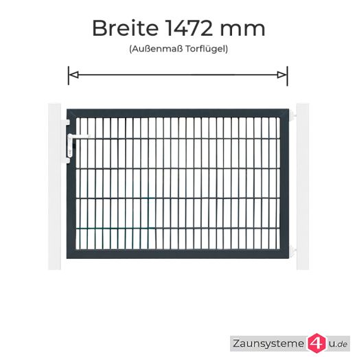 Profitor Torflügel 1472 mm Breite verzinkt + anthrazit in versch. Höhen