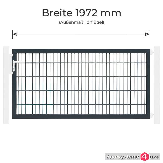 Profitor Torflügel 1972 mm Breite verzinkt + anthrazit in versch. Höhen