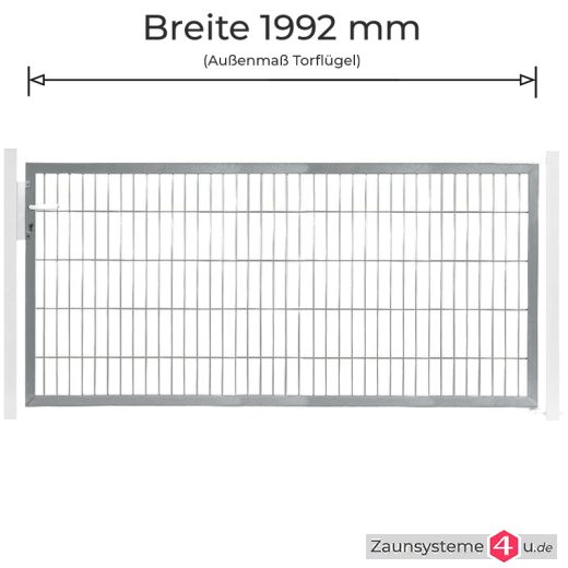 Kombitor Torflügel 1992 mm Breite feuerverzinkt in verschiedenen Höhen