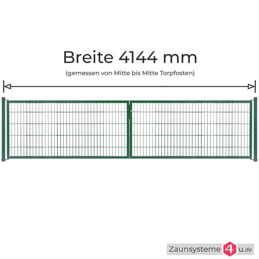 Kombitor Komplett-Set 2x1992 mm Flügelbreite verzinkt + pulverbeschichtet grün