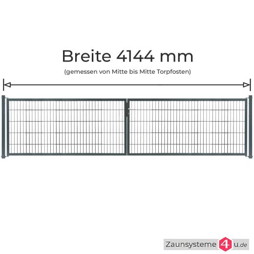 Kombitor Komplett-Set 2x1992 mm Flügelbreite verzinkt + pulverbeschichtet anthrazit