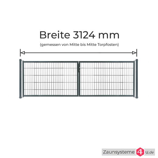 Kombitor Komplett-Set 2x1492 mm Flügelbreite verzinkt + pulverbeschichtet anthrazit