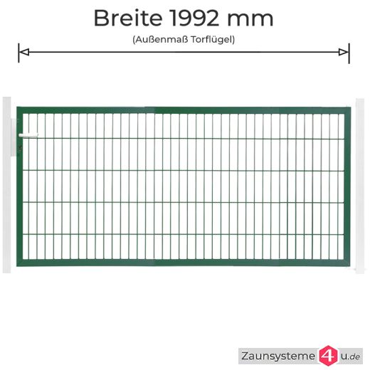 Kombitor Torflügel 1992 mm Breite verzinkt + grün in versch. Höhen