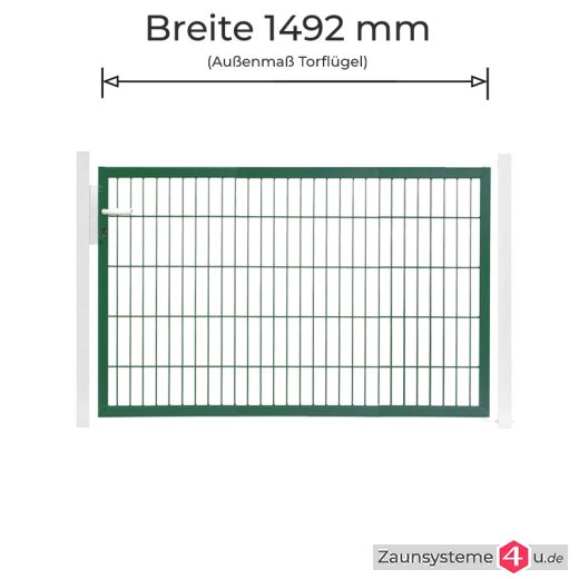 Kombitor Torflügel 1492 mm Breite verzinkt + grün in versch. Höhen