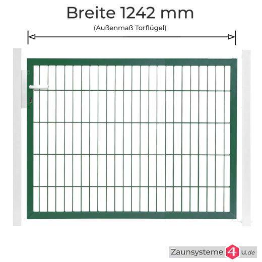 Kombitor Torflügel 1242 mm Breite verzinkt + grün in versch. Höhen