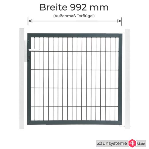 Kombitor Torflügel 0992 mm Breite verzinkt + anthrazit in versch. Höhen