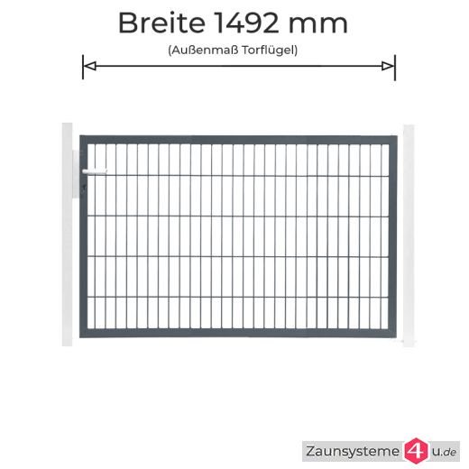 Kombitor Torflügel 1492 mm Breite verzinkt + anthrazit in versch. Höhen