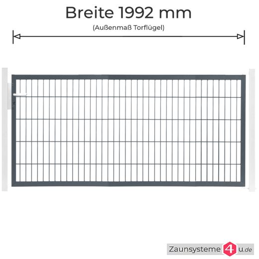 Kombitor Torflügel 1992 mm Breite verzinkt + anthrazit in versch. Höhen