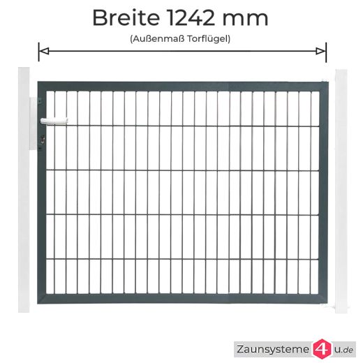 Kombitor Torflügel 1242 mm Breite verzinkt + anthrazit in versch. Höhen