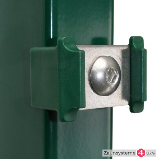 Edelstahlplättchen 31,5X26X2 mm für DS-Zaunpfahl in verschiedenen Farben