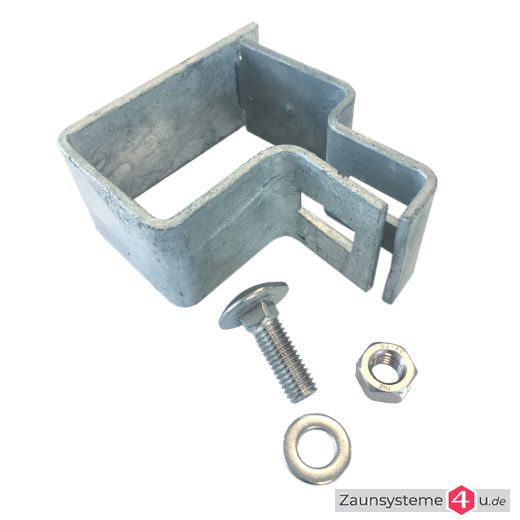 Metallschelle für Zaunpfähle 60X40 mm feuerverzinkt in verschiedenen Ausführungen