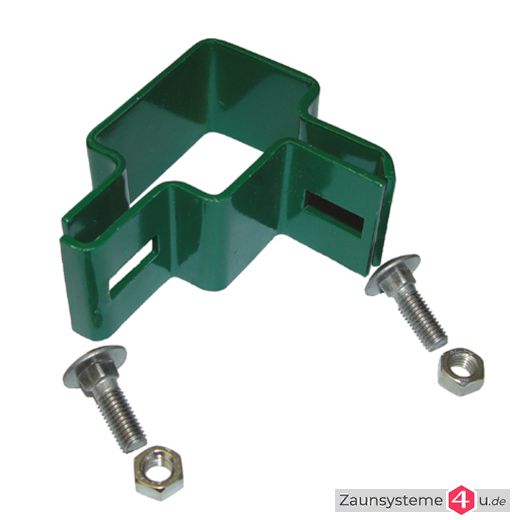 Metallschelle für Zaunpfosten 60X40 mm verzinkt + grün in verschiedenen Ausführungen