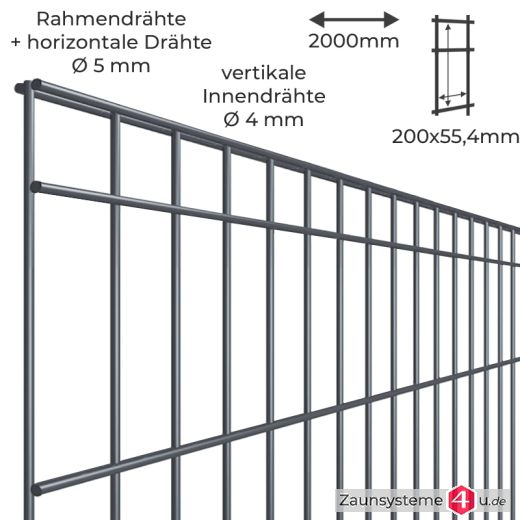 DINO Trend Stabmatte verzinkt + pulverbeschichtet anthrazit