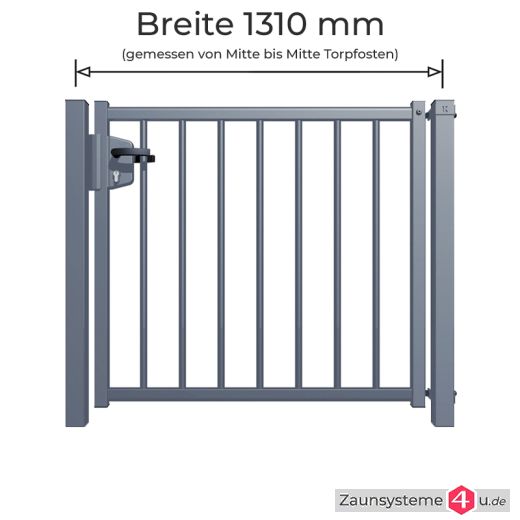 BARDO Gartentor 1200mm Flügelbreite verzinkt + pulverbeschichtet anthrazit