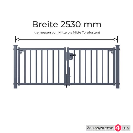 BARDO Doppeltor 2x1200 mm Flügelbreite verzinkt + pulverberschichtet anthrazit