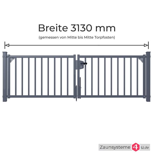 BARDO Doppeltor 2x1500 mm Flügelbreite verzinkt + pulverberschichtet anthrazit