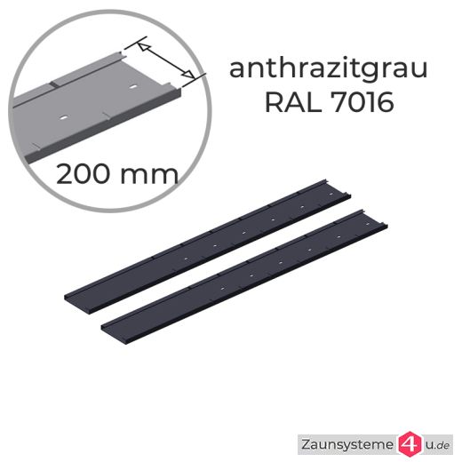 Pfostenset für Gabionen 200 mm Breite verzinkt + anthrazit RAL 7016