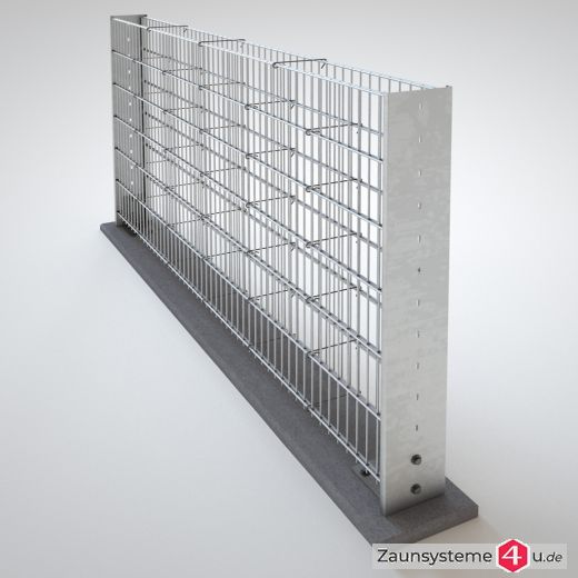 Pfostenset Solido für Gabionen 198 mm Breite feuerverzinkt