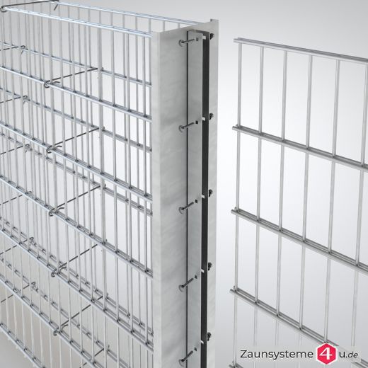 Pfostenset Solido für Gabionen 198 mm Breite feuerverzinkt