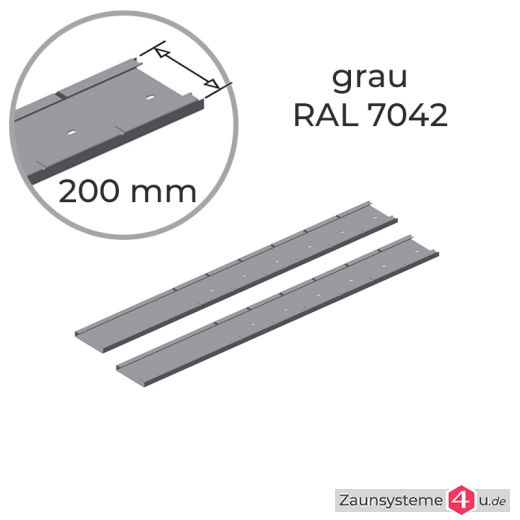 Pfostenset für Gabionen 200 mm Breite verzinkt + grau RAL 7042