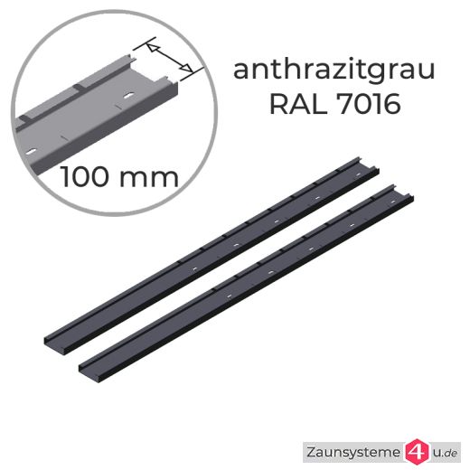 Pfostenset für Gabionen 100 mm Breite verzinkt + anthrazit RAL 7016