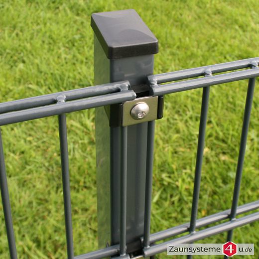 DS-Zaunpfahl 60x40 mm Klemmhalter verzinkt + anthrazit