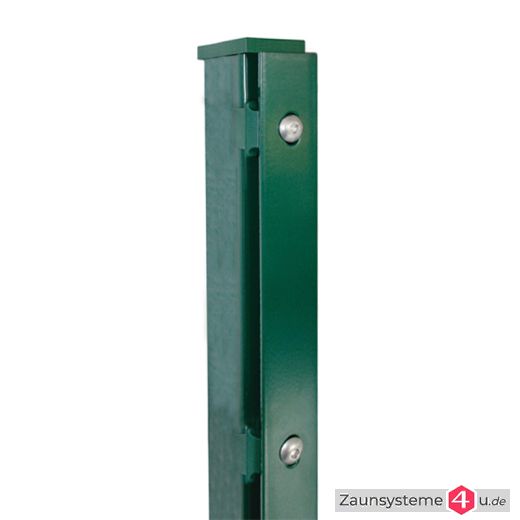 DS-Zaunpfahl 60x40mm Schiene mit Bodenplatte verzinkt + grün