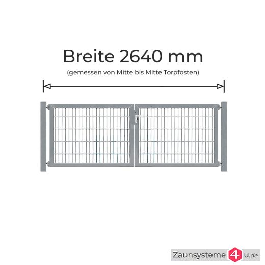 Profi-Doppeltor Komplett-Set 2x1222 mm Flügelbreite im Tauchbad feuerverzinkt