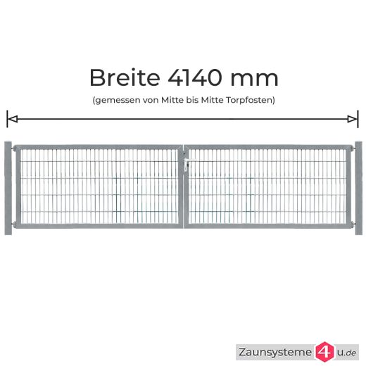 Profi-Doppeltor Komplett-Set 2x1972 mm Flügelbreite im Tauchbad feuerverzinkt