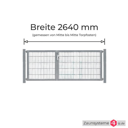 Profi-Doppeltor Komplett-Set 0972+1472 mm Flügelbreite im Tauchbad feuerverzinkt