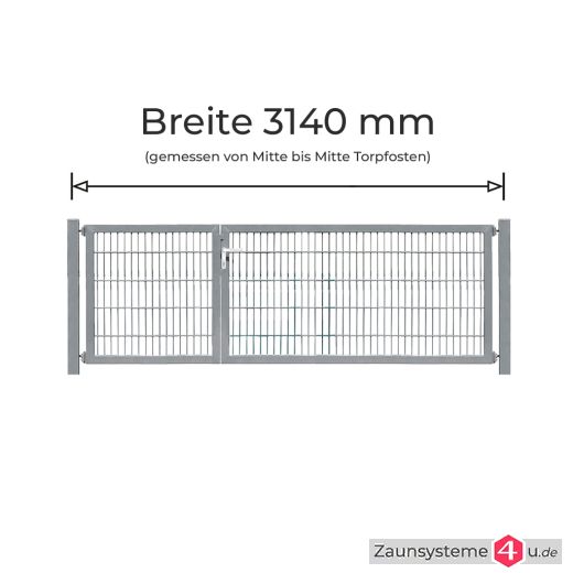 Profi-Doppeltor Komplett-Set 0972+1972 mm Flügelbreite im Tauchbad feuerverzinkt