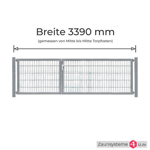 Profi-Doppeltor Komplett-Set 1222+1972 mm Flügelbreite im Tauchbad feuerverzinkt