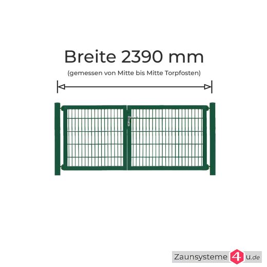 Profi-Doppeltor Komplett-Set 0972+1222 mm Flügelbreite verzinkt + pulverbeschichtet grün