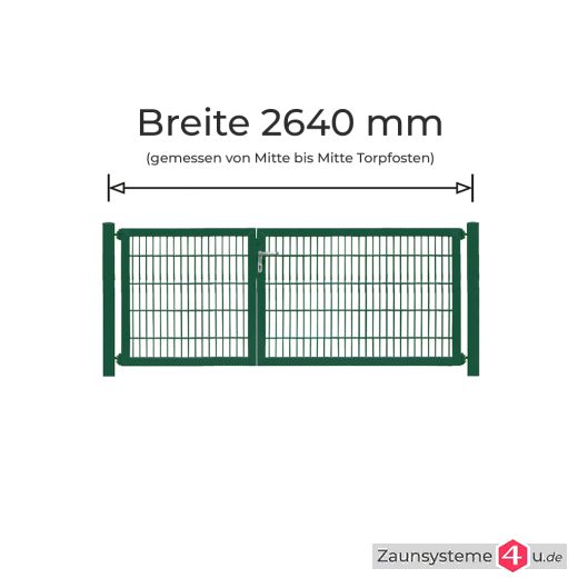 Profi-Doppeltor Komplett-Set 0972+1472 mm Flügelbreite verzinkt + pulverbeschichtet grün