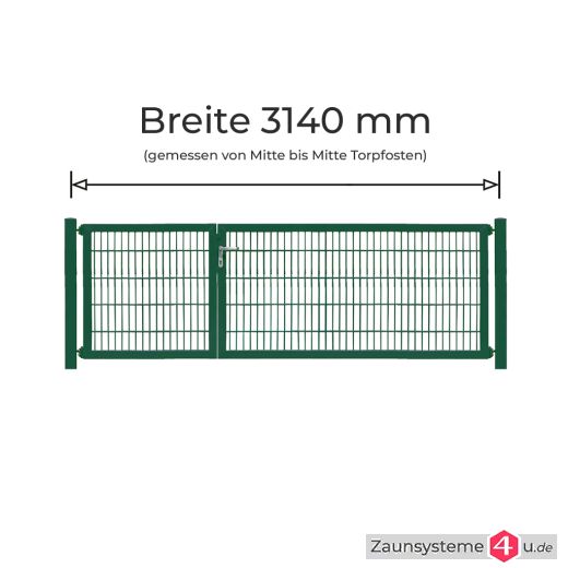 Profi-Doppeltor Komplett-Set 0972+1972 mm Flügelbreite verzinkt + pulverbeschichtet grün