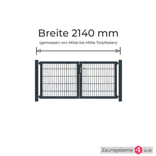 Profi-Doppeltor Komplett-Set 2x0972 mm Flügelbreite verzinkt + pulverbeschichtet anthrazit