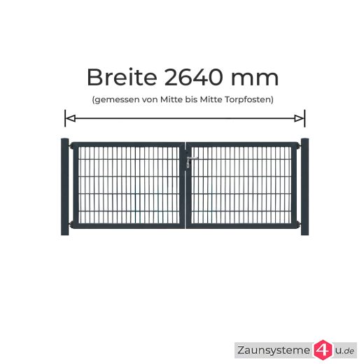 Profi-Doppeltor Komplett-Set 2x1222 mm Flügelbreite verzinkt + pulverbeschichtet anthrazit