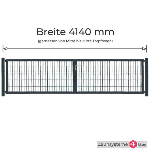 Profi-Doppeltor Komplett-Set 2x1972 mm Flügelbreite verzinkt + pulverbeschichtet anthrazit