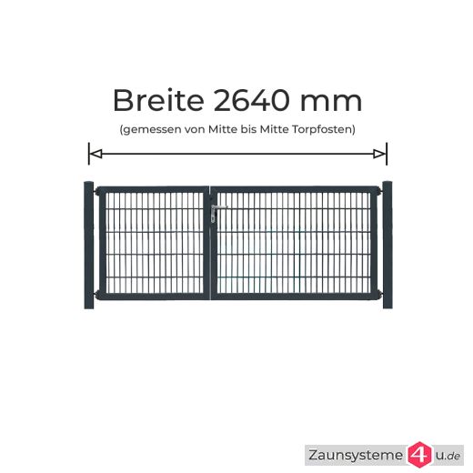 Profi-Doppeltor Komplett-Set 0972+1472 mm Flügelbreite verzinkt + pulverbeschichtet anthrazit