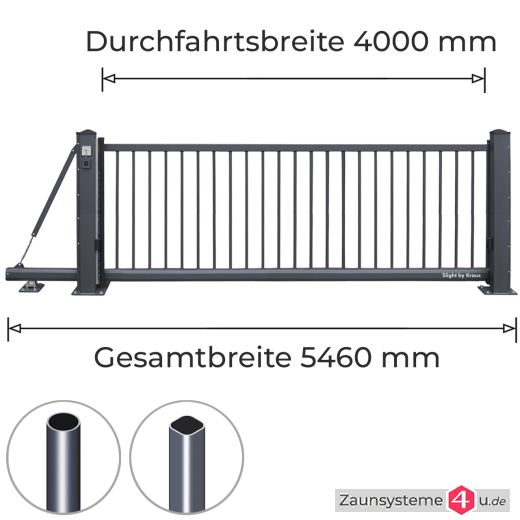 SLIGHT automatisches Schiebetor, 4000mm Durchfahrtsbreite, in verschiedenen Ausführungen