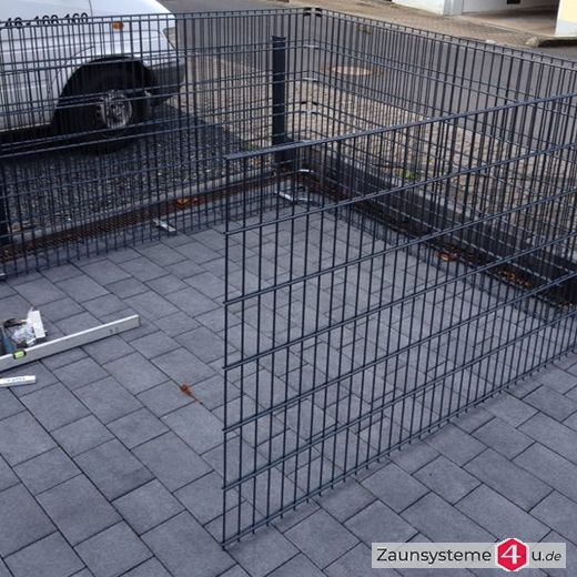 Bausätze für Müllabtrennungen Anthrazitgrau RAL 7016 in verschiedenen Höhen