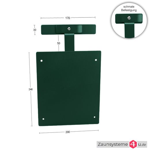 Briefkastenhalter für Doppelstabmatten in verschiedenen Ausführungen