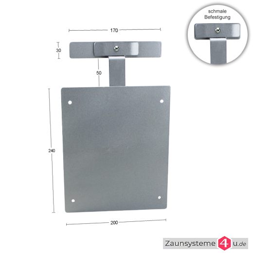Briefkastenhalter für Doppelstabmatten in verschiedenen Ausführungen