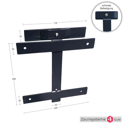 Briefkastenhalter für Doppelstabmatten in verschiedenen Ausführungen