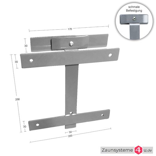 Briefkastenhalter für Doppelstabmatten in verschiedenen Ausführungen