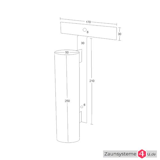 Fahnenmasthalter für Doppelstabmatten in verschiedenen Ausführungen