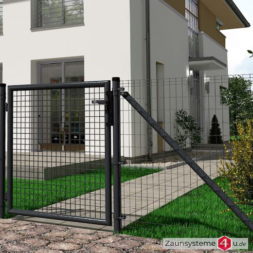 Gartengitter Komplett-Zaunset 50x100x2,2mm anthrazitgrau 10m Länge in versch. Höhen