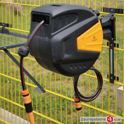 Schlauchtrommelnhalter für Doppelstabmatten in verschiedenen Ausführungen