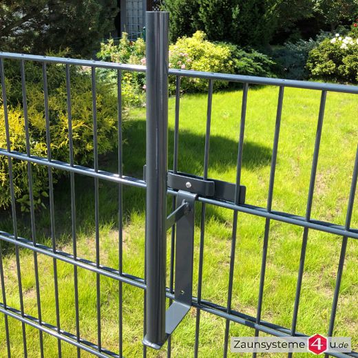 Satellitenschüsselhalter für Doppelstabmatten in verschiedenen Ausführungen