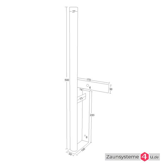Satellitenschüsselhalter für Doppelstabmatten in verschiedenen Ausführungen